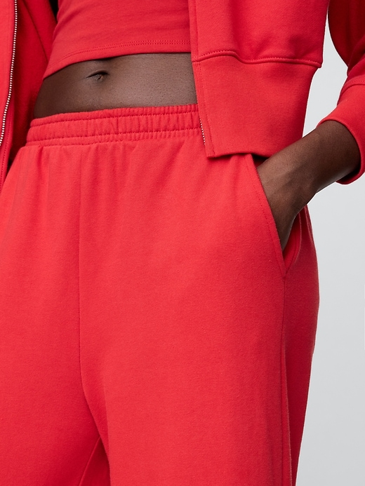 Image number 5 showing, French Terry Wide-Leg Rolled-Hem Sweatpants