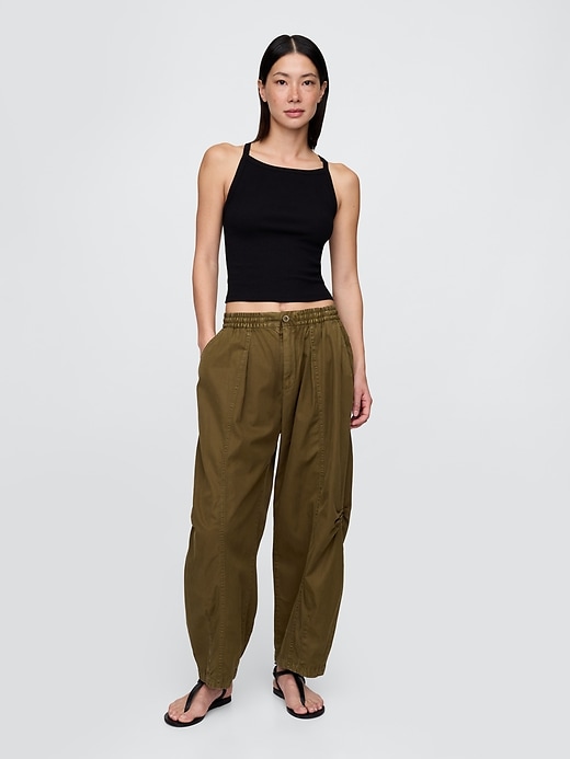 Image number 1 showing, Mid Rise Twill Barrel Pants
