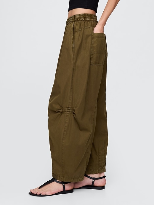 Image number 3 showing, Mid Rise Twill Barrel Pants
