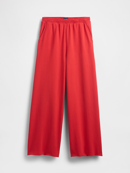 Image number 6 showing, French Terry Wide-Leg Rolled-Hem Sweatpants