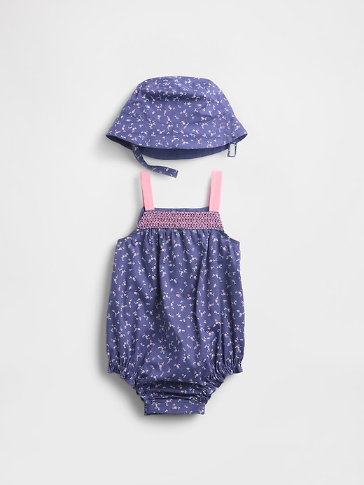 Image number 1 showing, Baby Poplin Bubble Outfit Set
