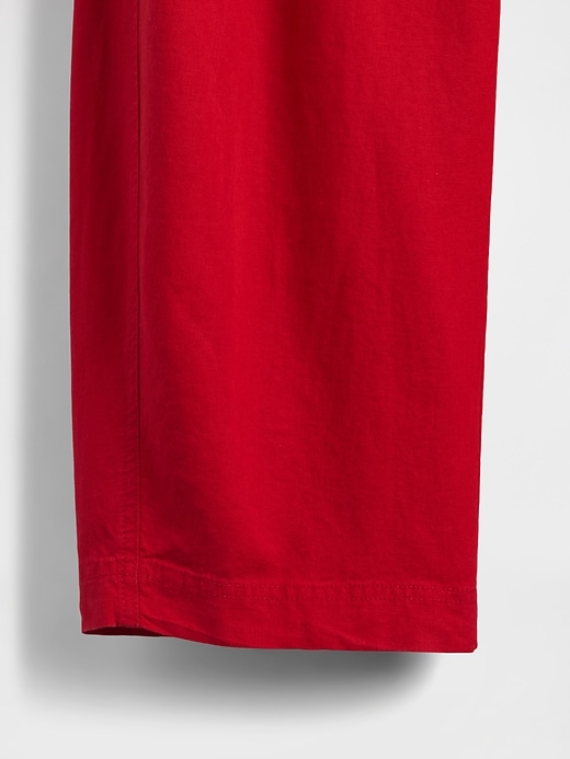 Image number 8 showing, Mid Rise Linen-Blend Easy Barrel Pants