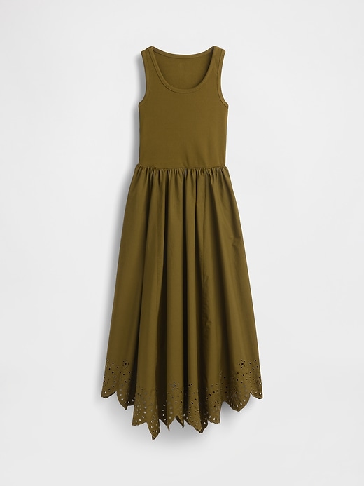 Image number 5 showing, Mixed Media Handkerchief Hem Midi Dress