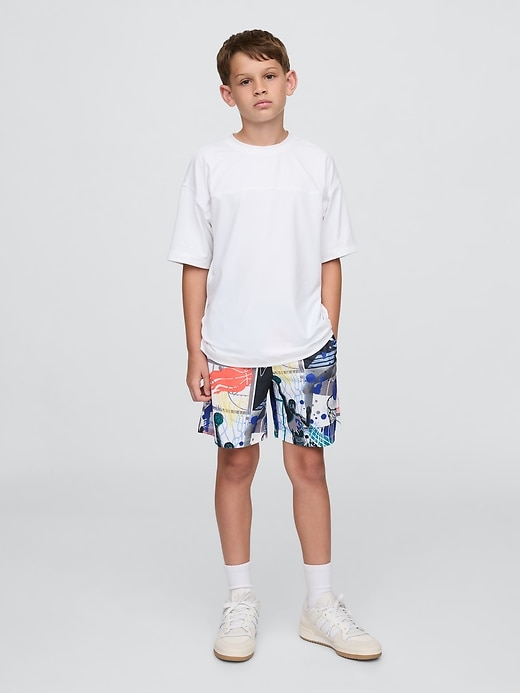 Image number 1 showing, Kids GapFit 6" Recycled Mesh Easy Shorts