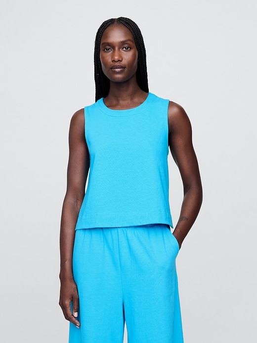 Image number 1 showing, UltraSoft Denim Shell Tank Top
