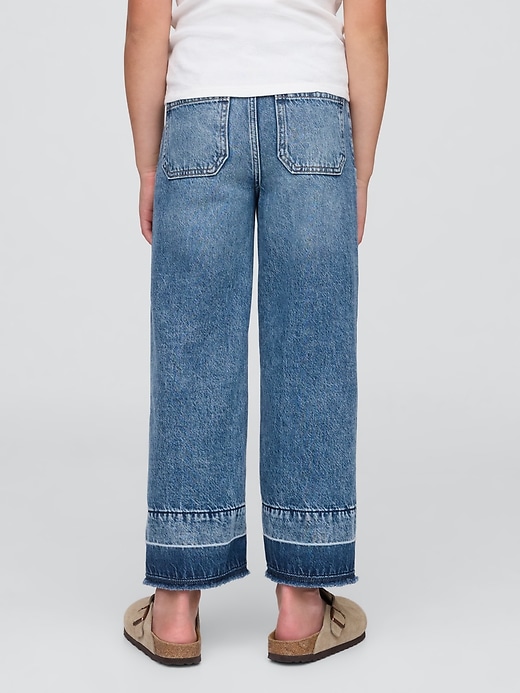 L'image numéro 4 présente Jean sportif à jambe large à taille haute longueur cheville pour Enfant