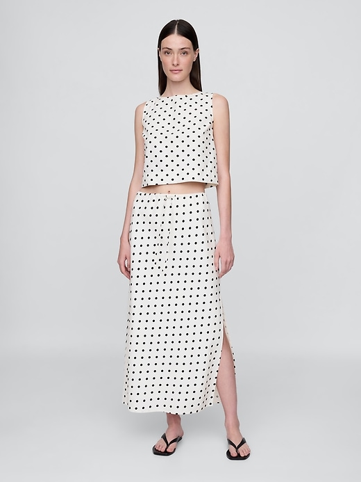 Image number 2 showing, Linen-Blend Crop Shell Tank Top