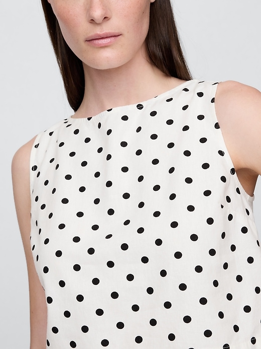 Image number 4 showing, Linen-Blend Crop Shell Tank Top