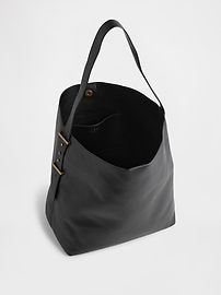 Image number 4 showing, Vegan Leather Bucket Tote Bag