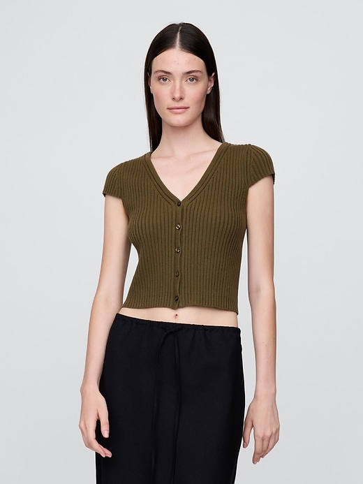 Image number 1 showing, Cropped Rib Cardigan