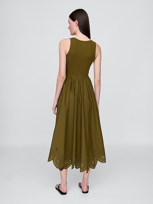 Image number 2 showing, Mixed Media Handkerchief Hem Midi Dress