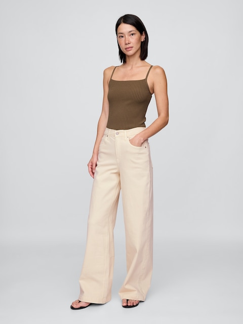 High Rise Stride Wide-Leg Jeans
