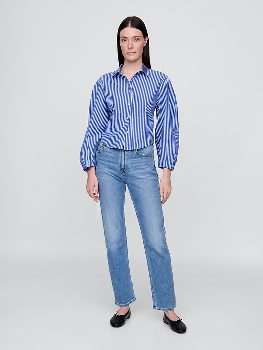 Image number 2 showing, Organic Cotton Poplin Balloon-Sleeve Shirt