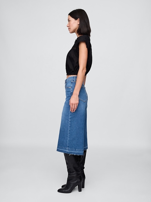 L'image numéro 3 présente Jean gaucho en denim à taille haute