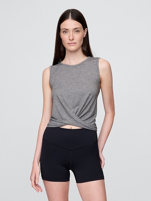 Image number 1 showing, GapFit Breathe Twist-Front Tank Top