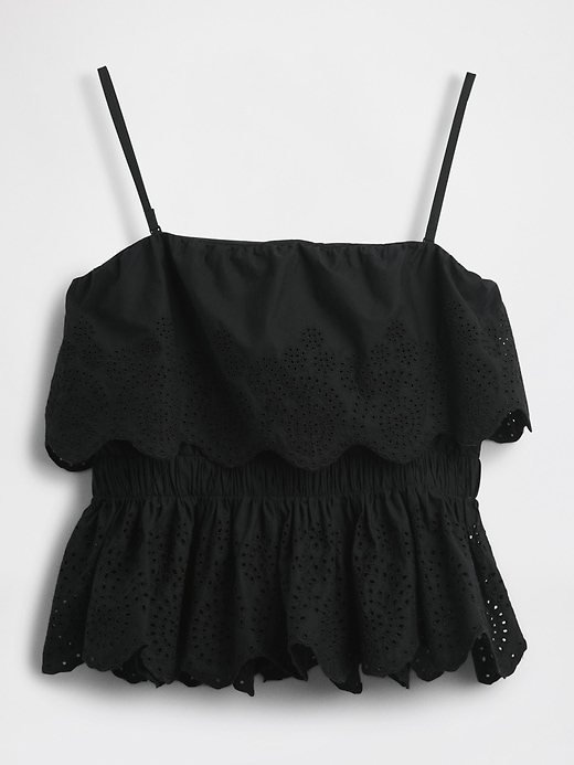 Image number 5 showing, Poplin Eyelet Ruffle Top