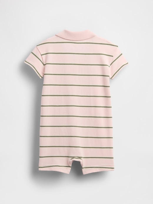 Image number 2 showing, Baby Pique Polo Shorty One-Piece