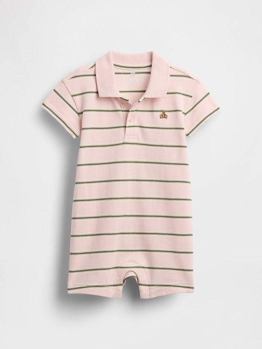Image number 1 showing, Baby Pique Polo Shorty One-Piece