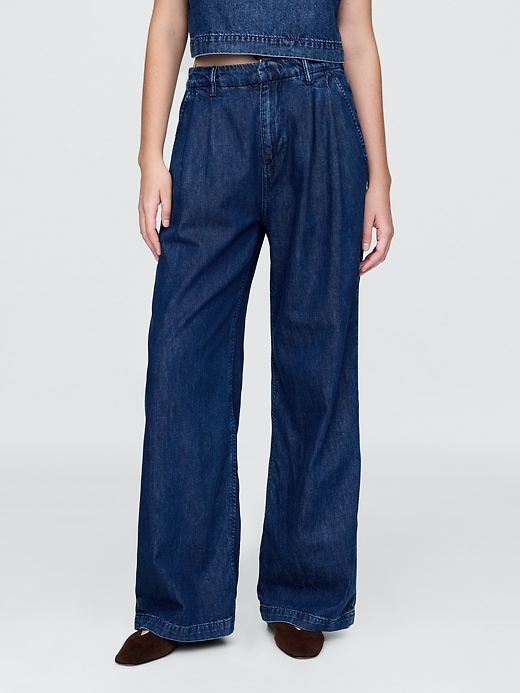 Image number 2 showing, 365 High Rise UltraSoft Denim Pleated Trousers