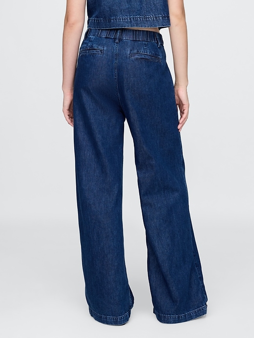 Image number 4 showing, 365 High Rise UltraSoft Denim Pleated Trousers