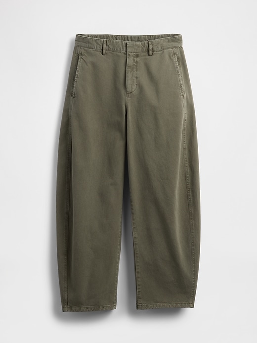 Image number 7 showing, Mid Rise Twill Barrel Pants