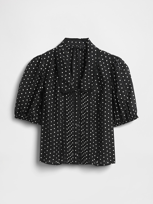 Image number 6 showing, Puff-Sleeve Collared Top