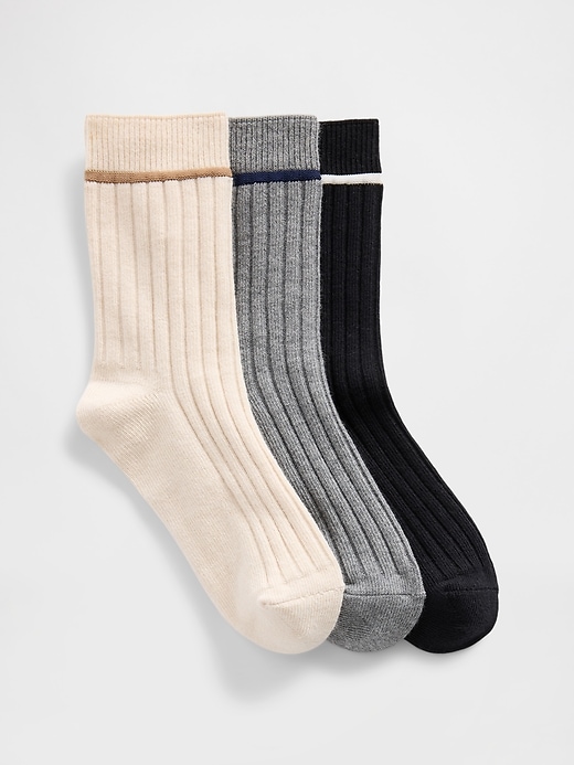 Image number 1 showing, Kids Rib Crew Socks (3-Pack)