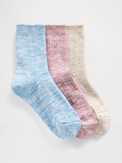 Image number 1 showing, Kids Marled Crew Socks (3-Pack)