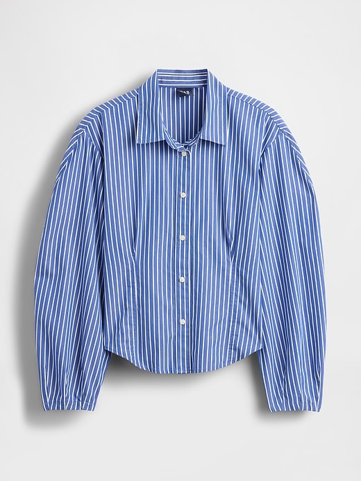 Image number 4 showing, Organic Cotton Poplin Balloon-Sleeve Shirt