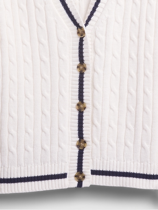 Image number 4 showing, 100% Cotton Cable-Knit Cardigan