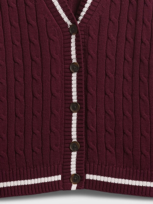 Image number 4 showing, 100% Cotton Cable-Knit Cardigan