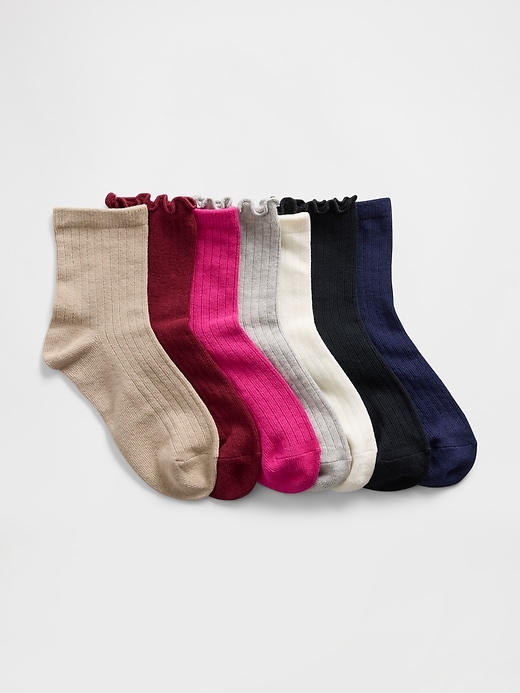 Image number 1 showing, Kids Rib Crew Socks (7-Pack)