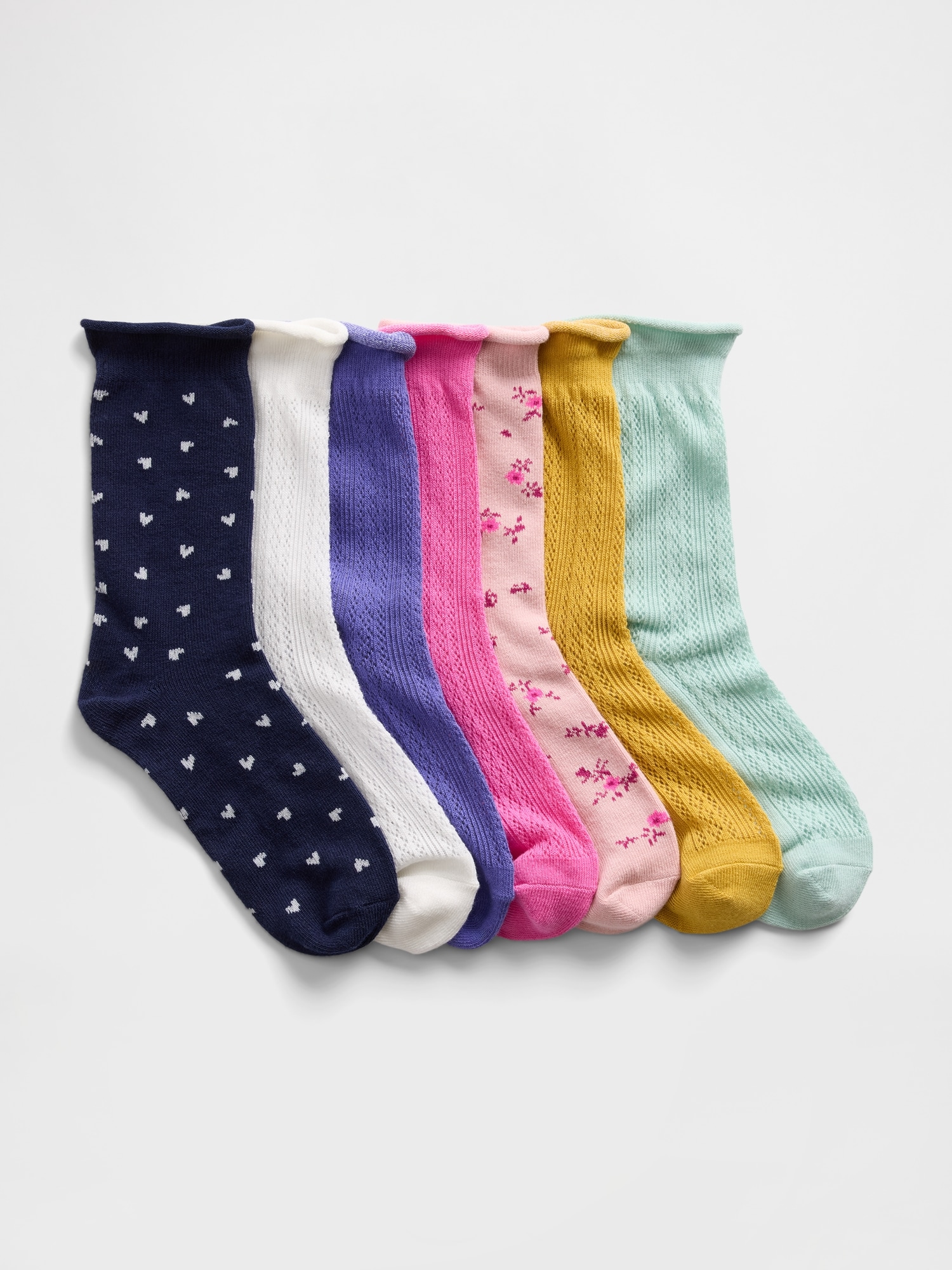 CHAUSSETTES EN TRICOT POINTELLE POUR ENFANT (PAQUET DE 7 PAIRES)