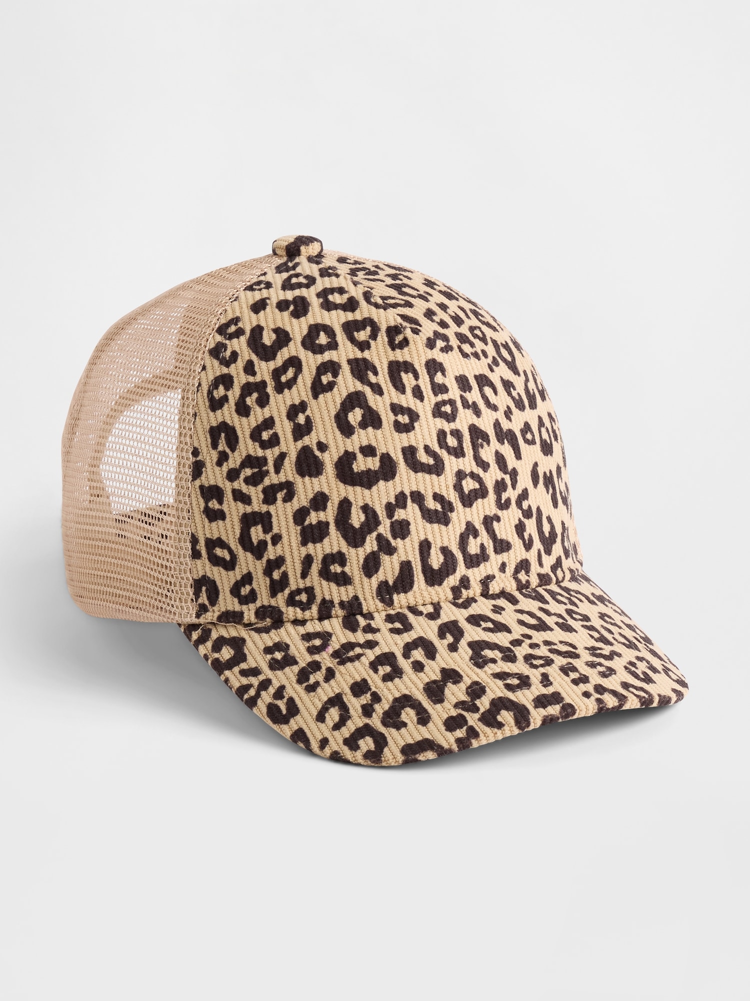 Kids Leopard Corduroy Trucker Hat - Leopard
