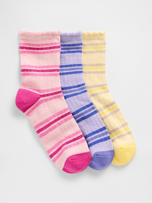 Image number 1 showing, Kids Stripe Crew Socks (3-Pack)