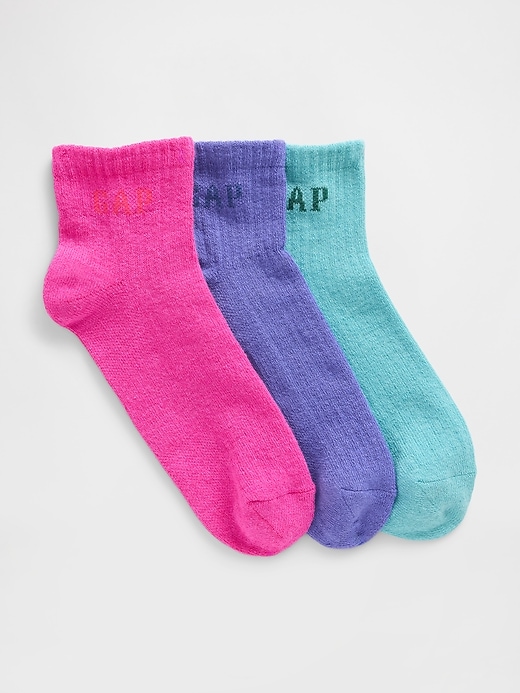 Image number 1 showing, Kids Gap Logo Quarter Crew Socks (3-Pack)