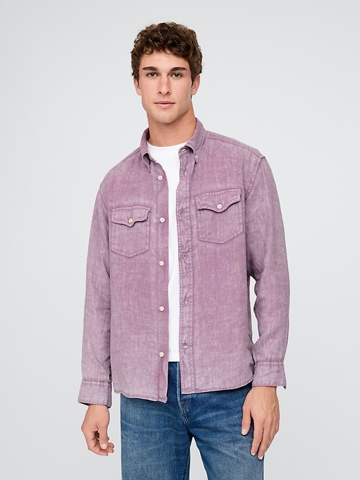 Image number 1 showing, 100% Linen Classic Shirt