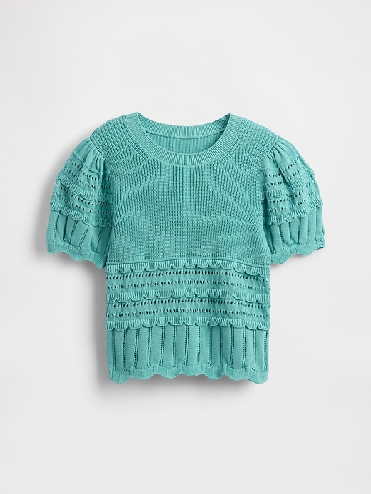Image number 2 showing, Kids Scalloped Mixed-Stitch Sweater