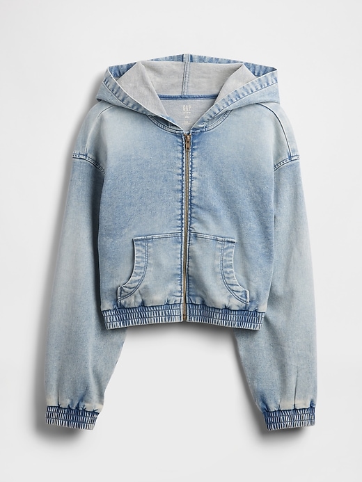 Image number 2 showing, Kids Knit Denim Zip Hoodie