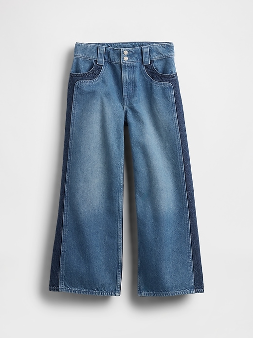 Image number 2 showing, Kids High Rise Stride Wide-Leg Ankle Jeans