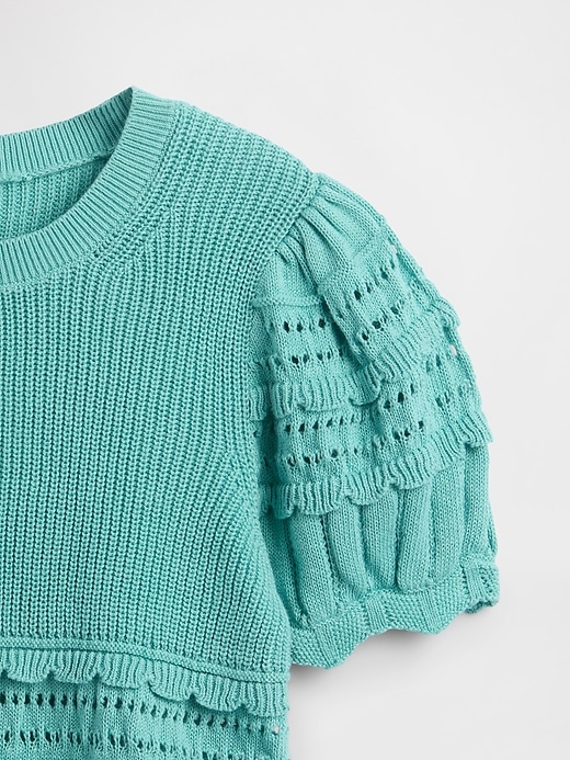 Image number 6 showing, Kids Scalloped Mixed-Stitch Sweater