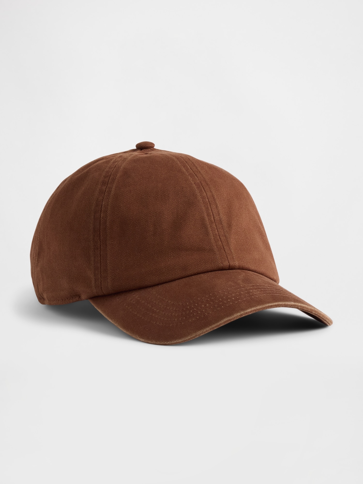 Organic Cotton Washed Baseball Hat - Dark Brown