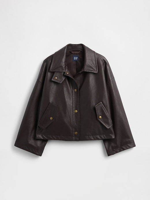 Image number 6 showing, Vegan Leather Swing Jacket