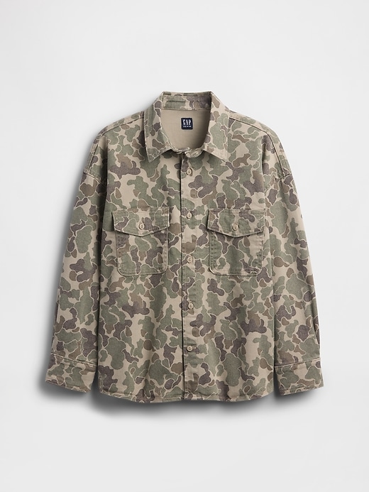 Image number 2 showing, Kids Relaxed Camo Denim Shirt