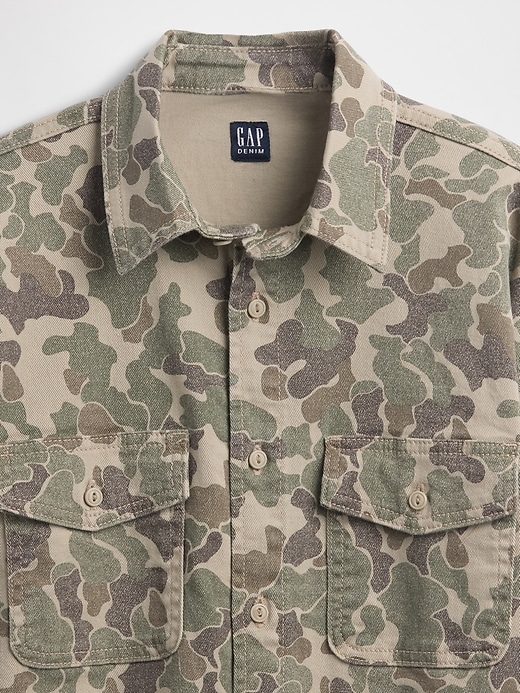 Image number 5 showing, Kids Relaxed Camo Denim Shirt
