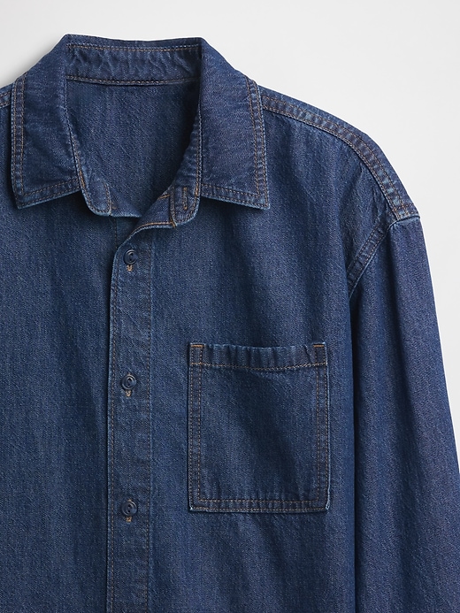 Image number 5 showing, Kids Denim Oversized Shirt