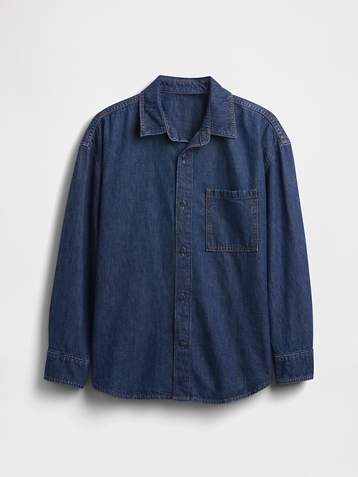Image number 2 showing, Kids Denim Oversized Shirt
