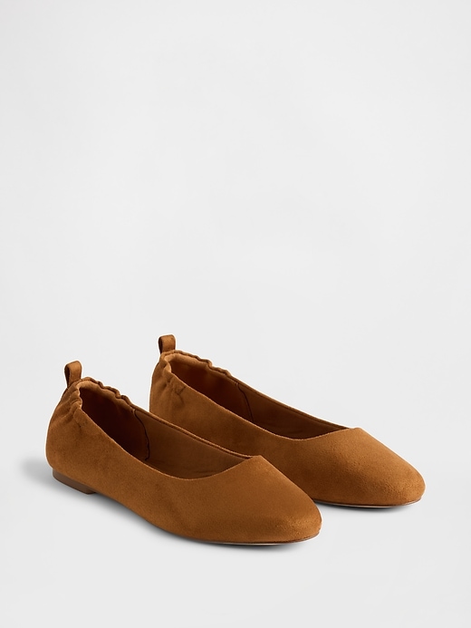 Image number 2 showing, Vegan Suede Ballet Flats