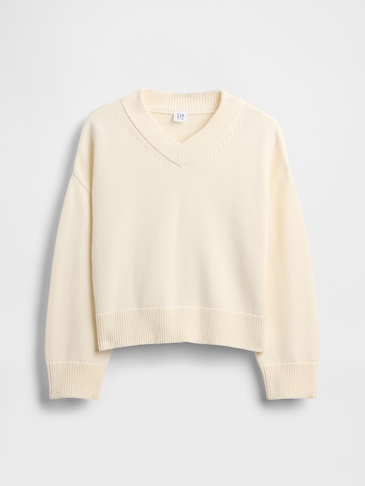 Image number 2 showing, Kids Boxy V-Neck Sweater