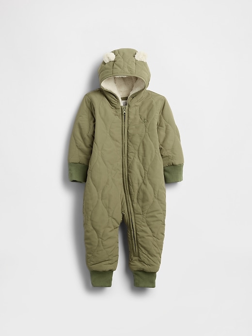 Image number 1 showing, Baby Quilted Sherpa One-Piece